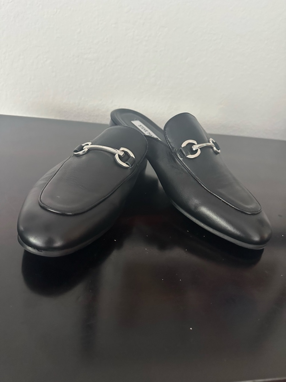 Steve Madden Black Mateo slide loafers Sz 10 NWOT